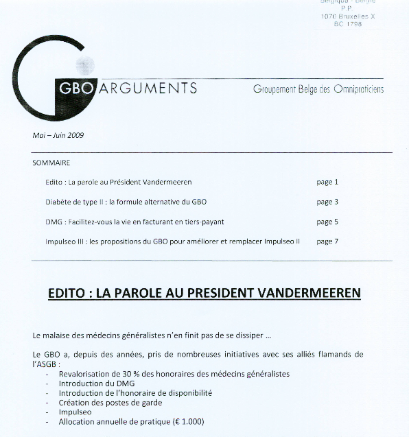 gbo arguments mai - juin 2009